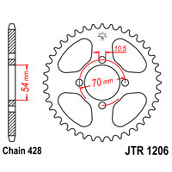 JT JT Rear Sprockets R/W 1206-42 (4304)